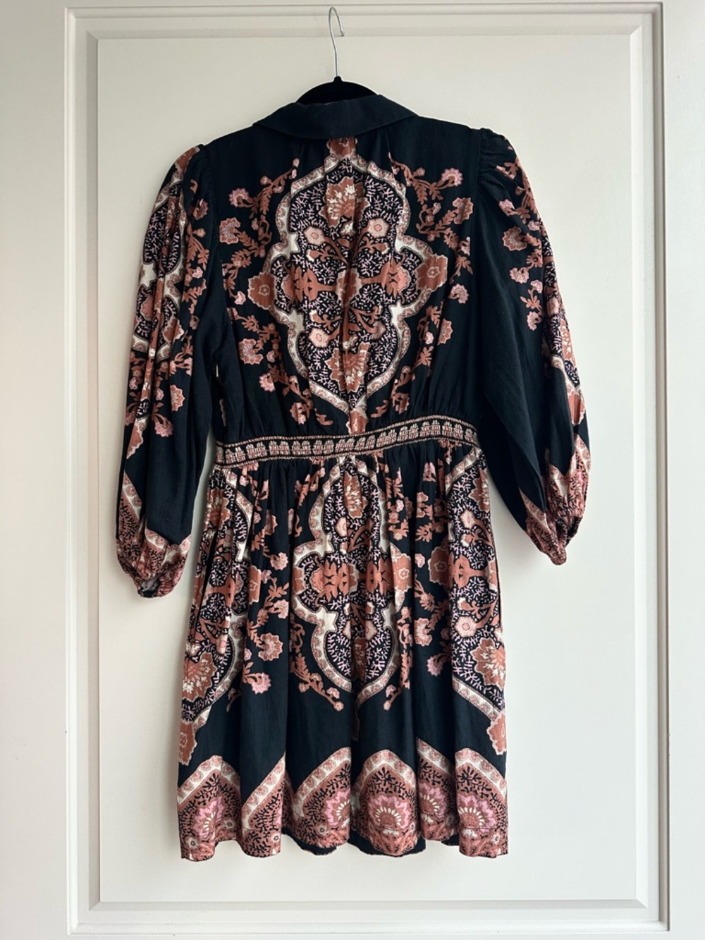 Cleobella Leigh Mini Dress Small Dark Lagos Long Sleeve - Picture 5 of 7